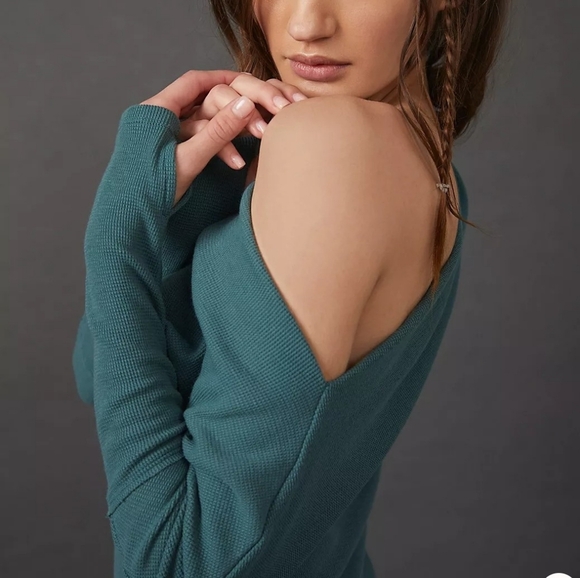 Free People We The Free Fuji Thermal, Teal - Size M Medium - Picture 3 of 11